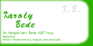 karoly bede business card